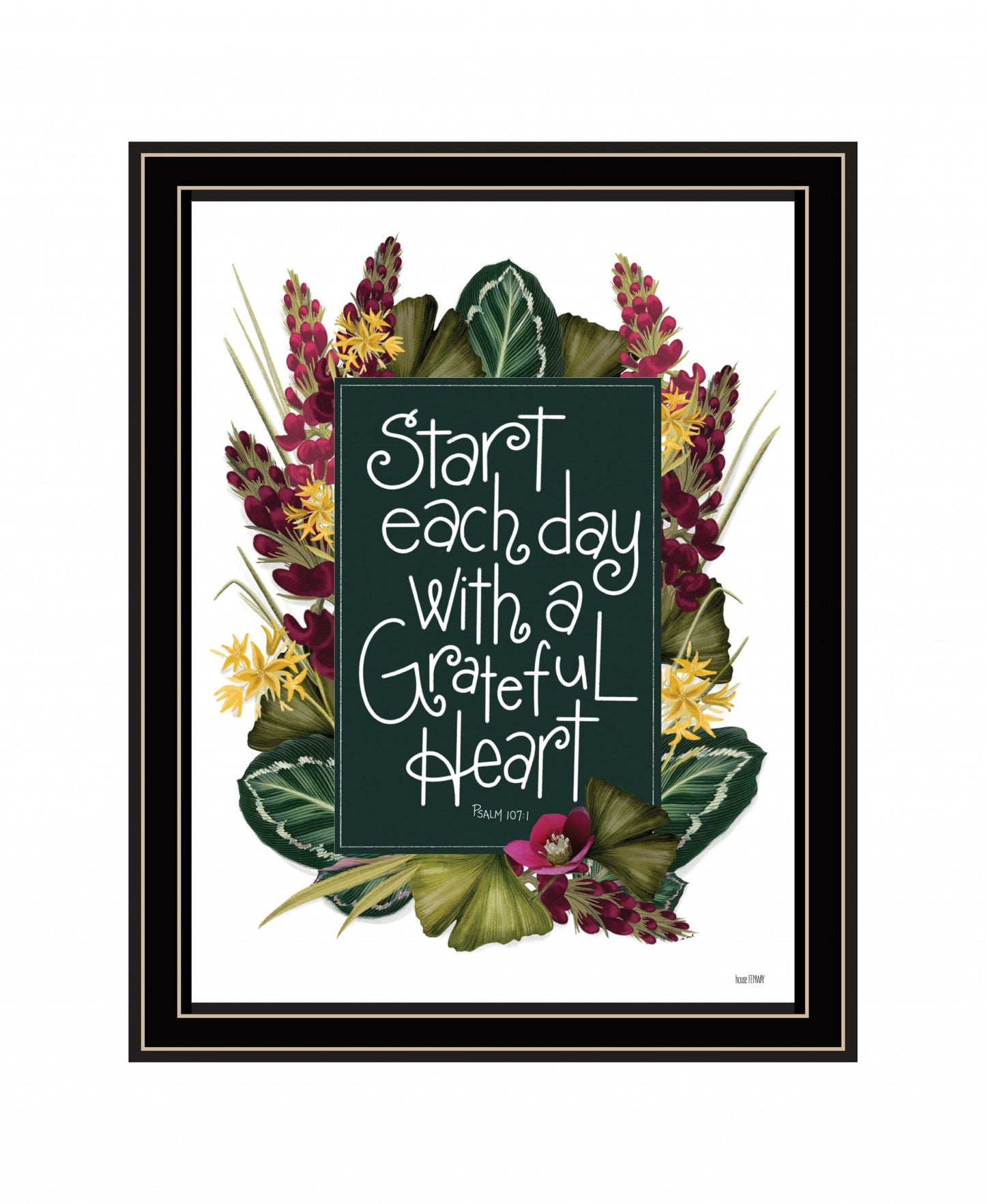 Grateful Heart 1 Black Framed Print Wall Art-1