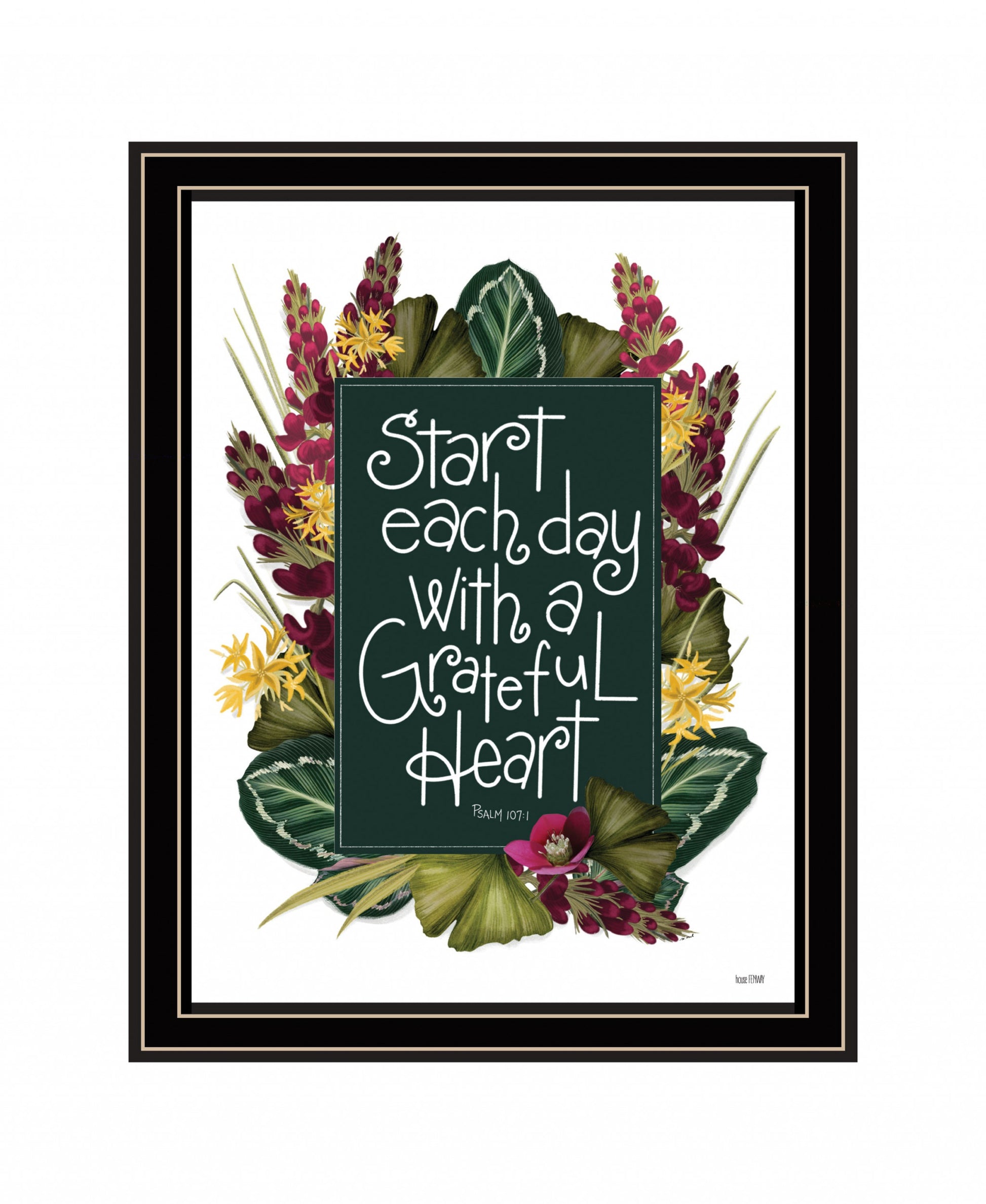 Grateful Heart 1 Black Framed Print Wall Art-1