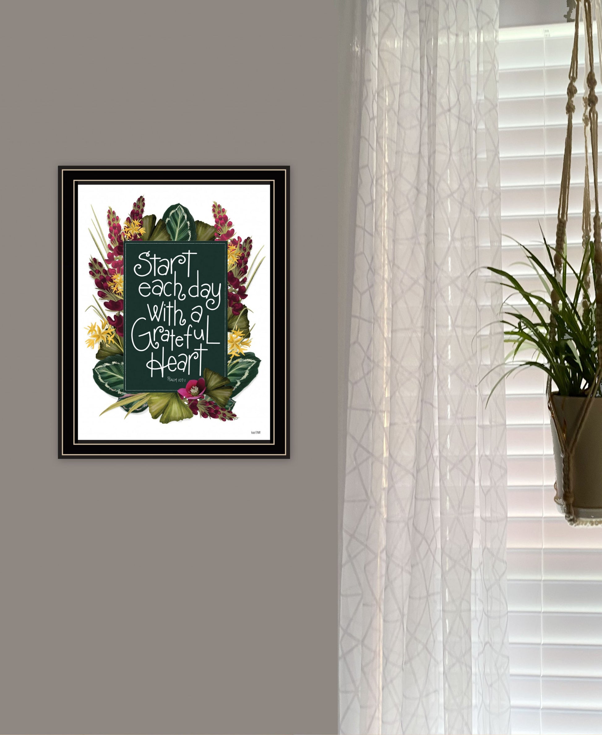 Grateful Heart 1 Black Framed Print Wall Art-3