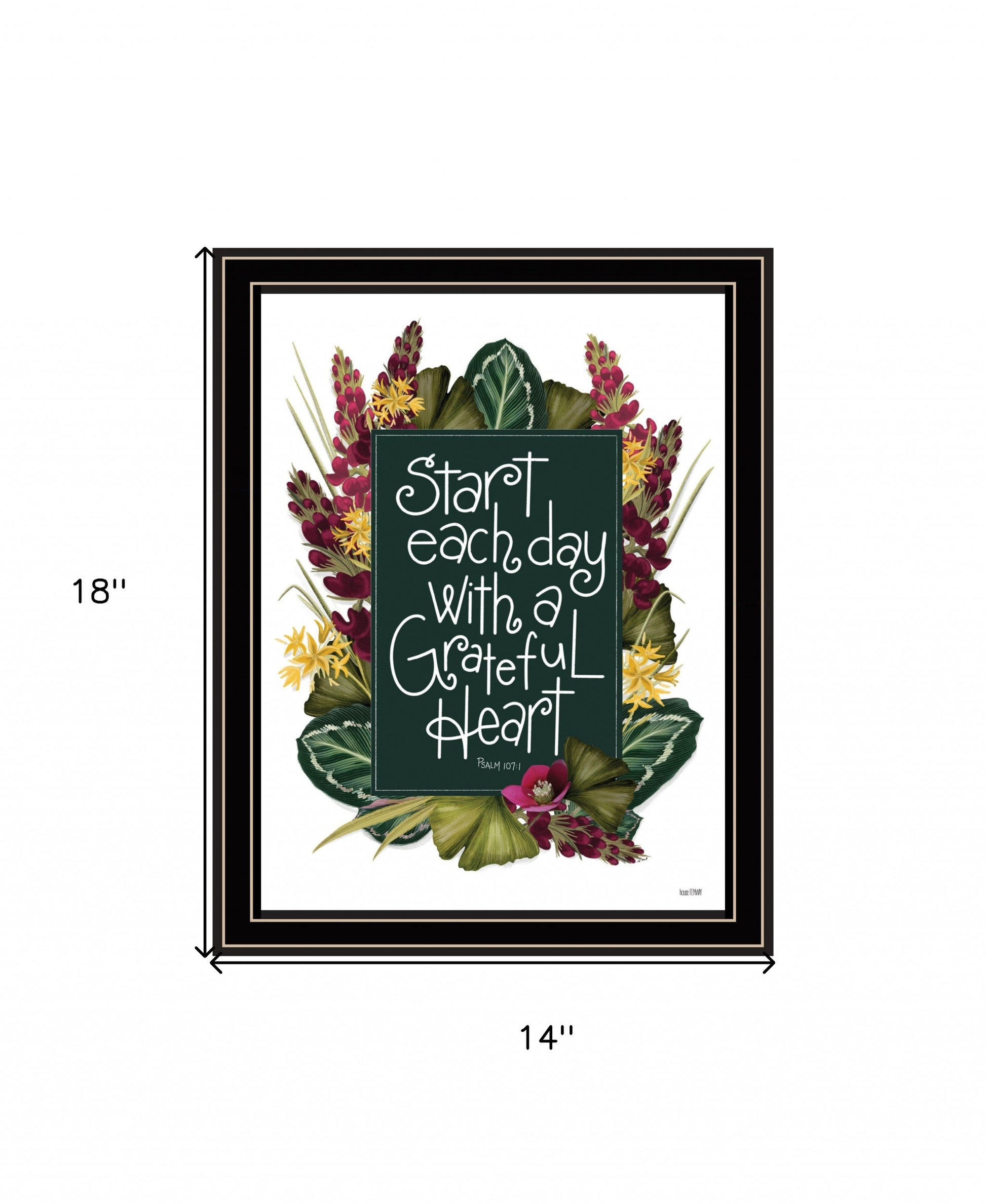 Grateful Heart 1 Black Framed Print Wall Art-4