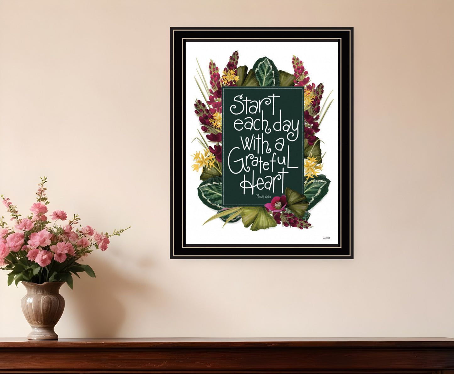 Grateful Heart 1 Black Framed Print Wall Art-0