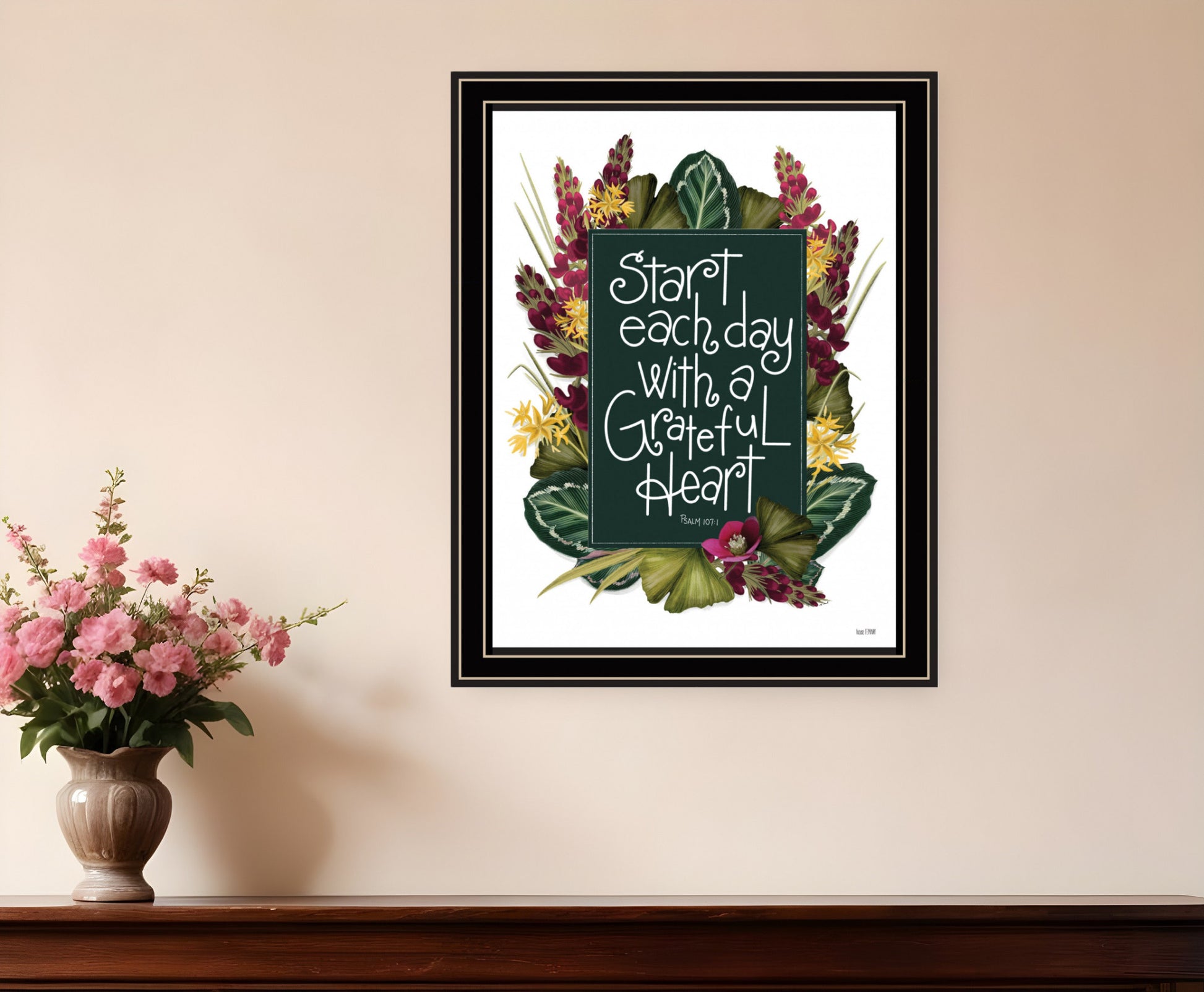 Grateful Heart 1 Black Framed Print Wall Art-0