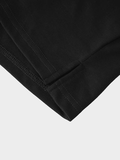 Wrap Tie T-Shirt Maxi Dress-Black-4