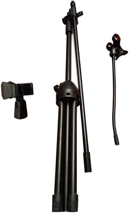 Adjustable Mic Stand with Boom Arm & Phone Holder-2