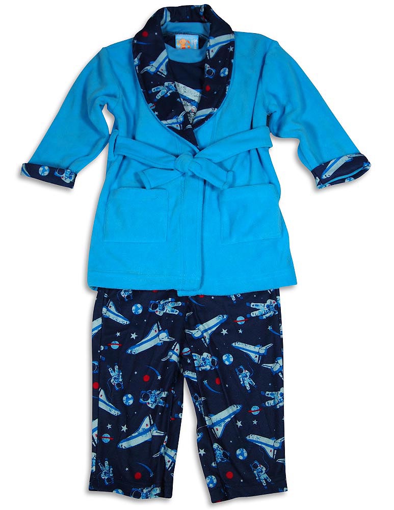 Bunz Kidz Boy's Long Sleeve Robe and Pajama Sleepwear Set-2
