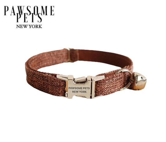 SMALL SIZE DOG & CAT COLLAR - CHESTNUT BROWN-0