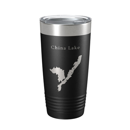 China Lake Map Tumbler Travel Mug Insulated Laser Engraved Coffee Cup Maine 20 oz-0
