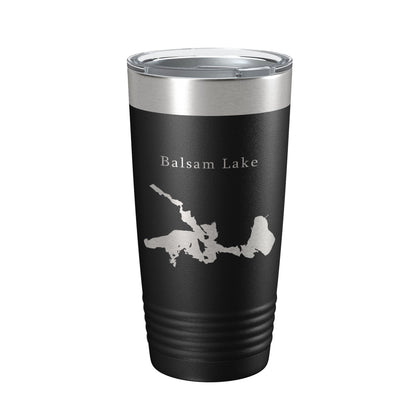 Balsam Lake Map Tumbler Travel Mug Insulated Laser Engraved Coffee Cup Wisconsin 20 oz-0