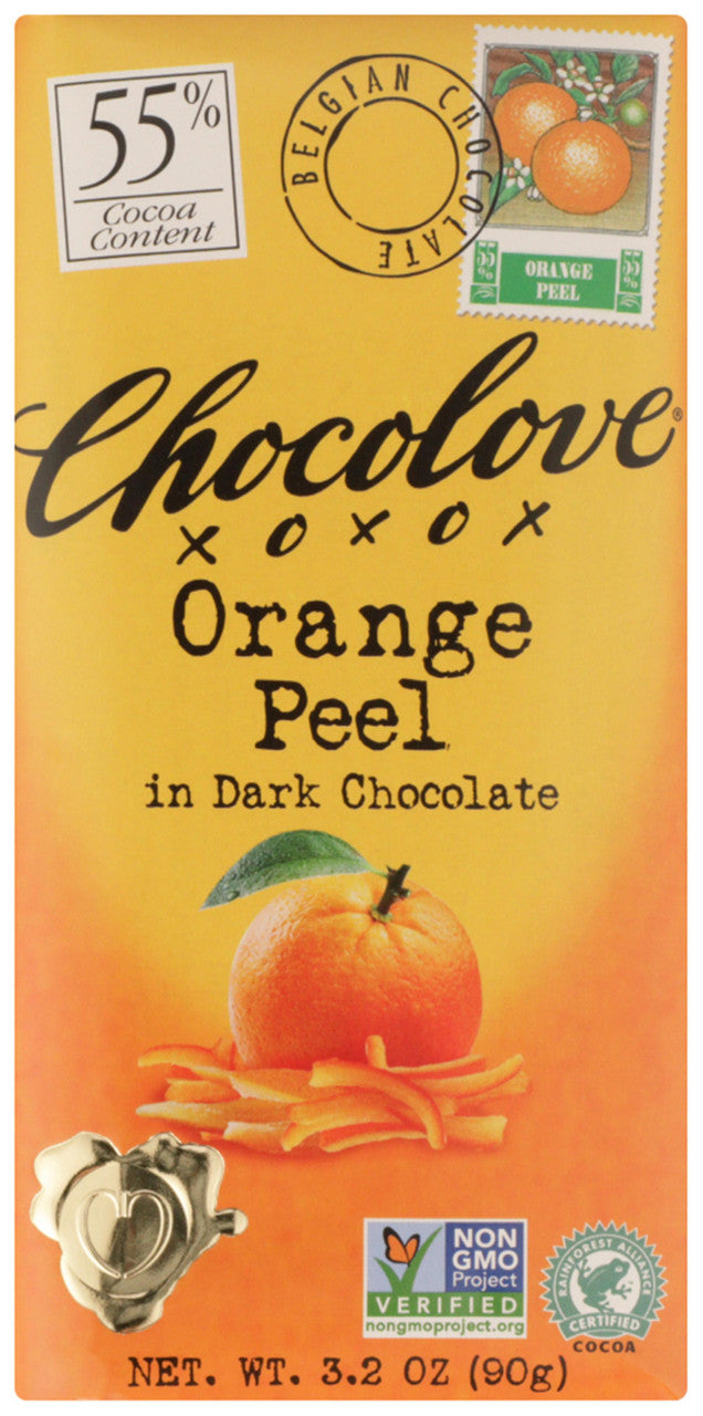 Chocolove Dark Chocolate Orange Peel Bar (12x3.2 Oz)-0