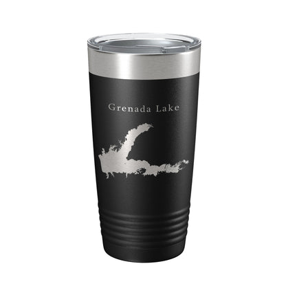Grenada Lake Map Tumbler Travel Mug Insulated Laser Engraved Coffee Cup Mississippi 20 oz-5