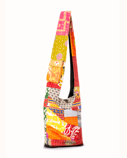 Kathmandu Collection Kantha Patchwork Hobo Bag-1