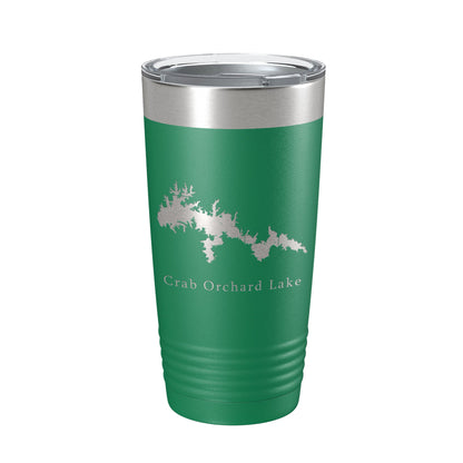 Crab Orchard Lake Map Tumbler Travel Mug Insulated Laser Engraved Coffee Cup Illinois 20 oz-9
