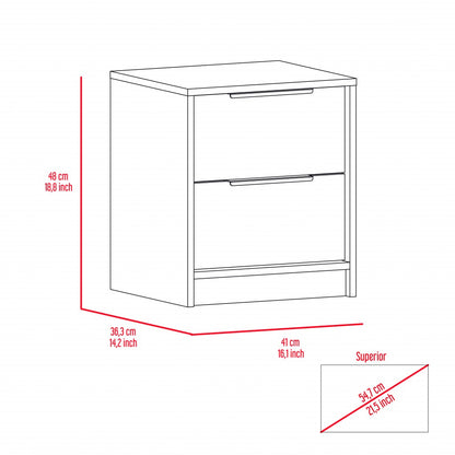 19" Wood Two Drawer Nightstand-7