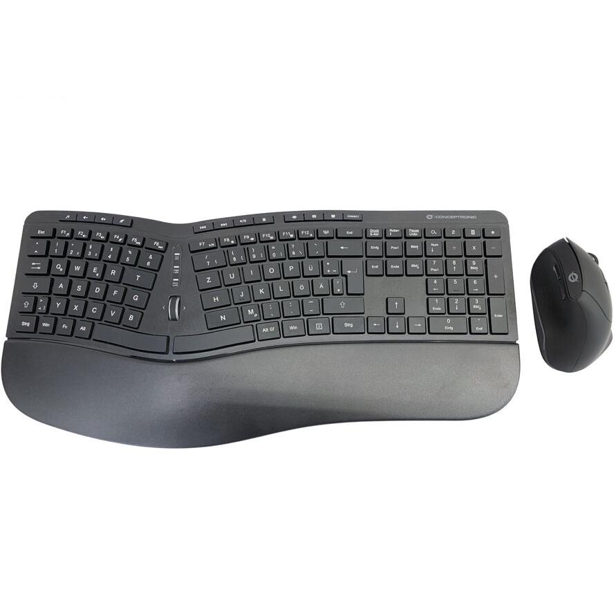 CONCEPTRONIC Wireless Keyboard+Mouse,ergo,Layout deutsch sw (ORAZIO02DE)-0