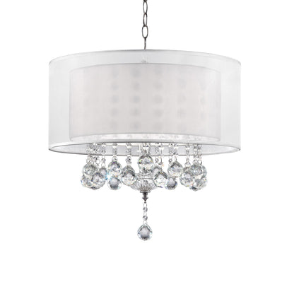 Chic Silver Ceiling Lamp with Crystal Accents and Silver Shade-0