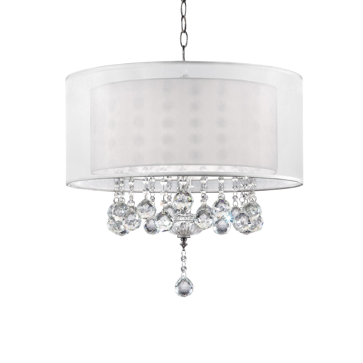 Chic Silver Ceiling Lamp with Crystal Accents and Silver Shade-1