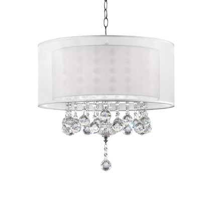 Chic Silver Ceiling Lamp with Crystal Accents and Silver Shade-1