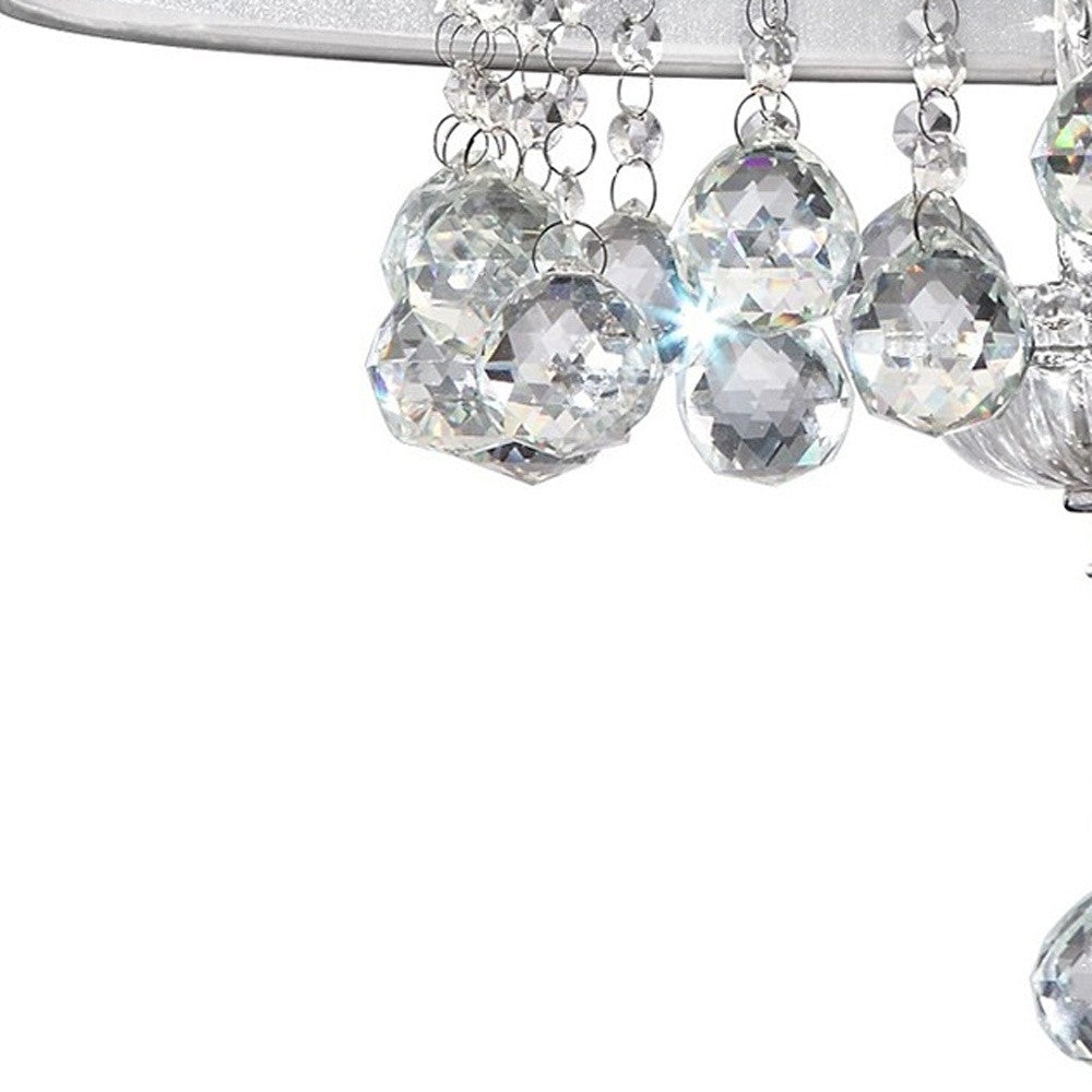 Chic Silver Ceiling Lamp with Crystal Accents and Silver Shade-3
