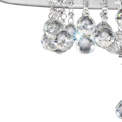 Chic Silver Ceiling Lamp with Crystal Accents and Silver Shade-3