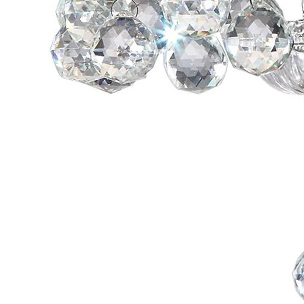 Chic Silver Ceiling Lamp with Crystal Accents and Silver Shade-2