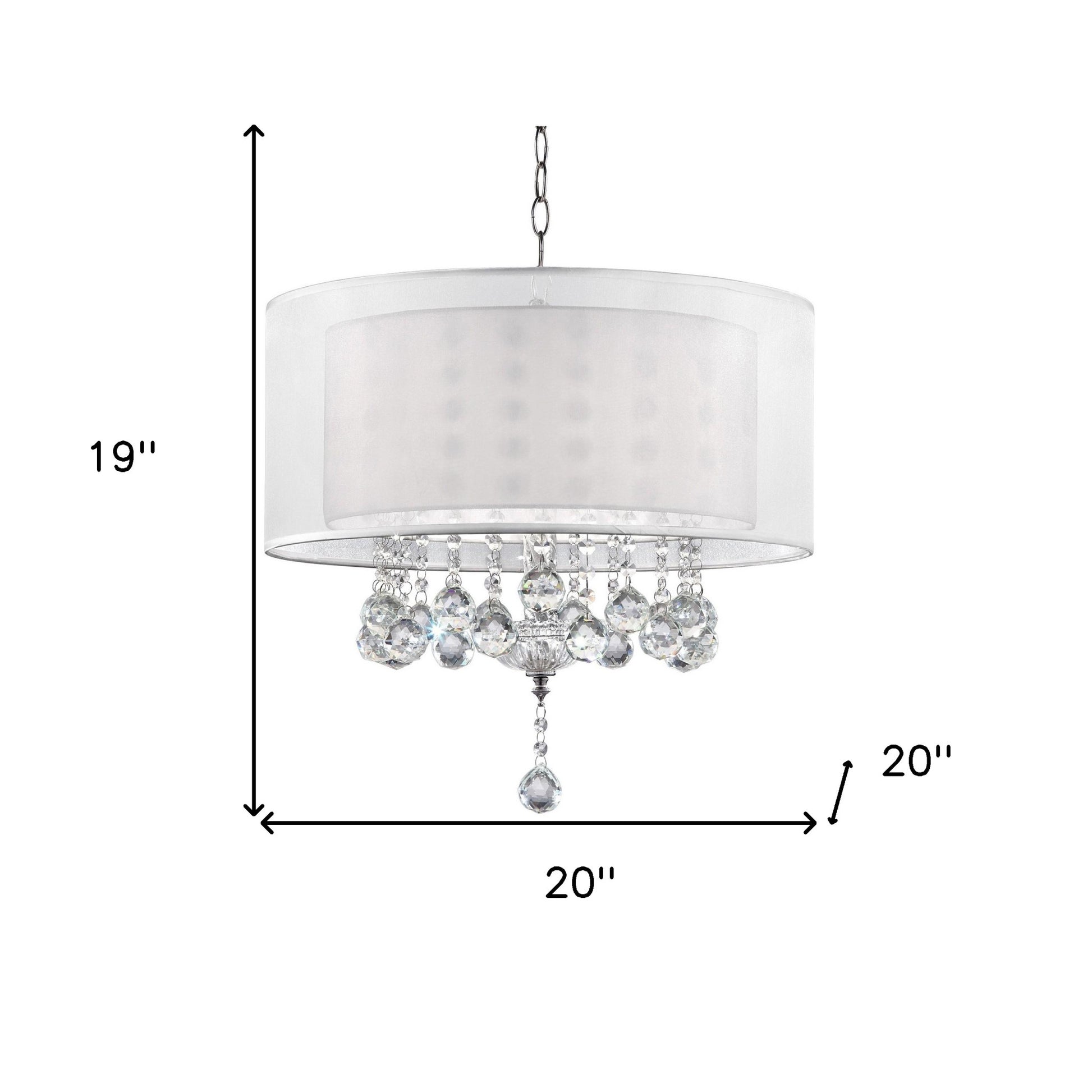 Chic Silver Ceiling Lamp with Crystal Accents and Silver Shade-6