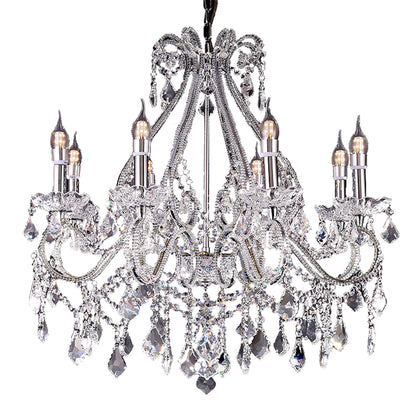 Candle Style Empire Eight Light Transparent Glass Led Ceiling Light-2