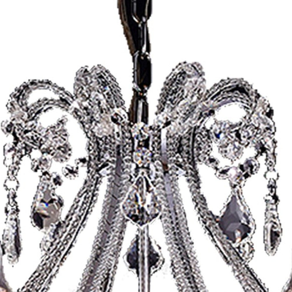 Candle Style Empire Eight Light Transparent Glass Led Ceiling Light-3