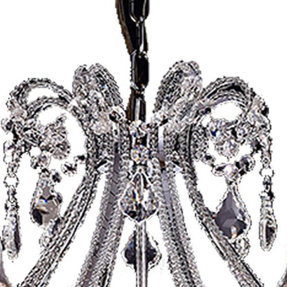 Candle Style Empire Eight Light Transparent Glass Led Ceiling Light-3