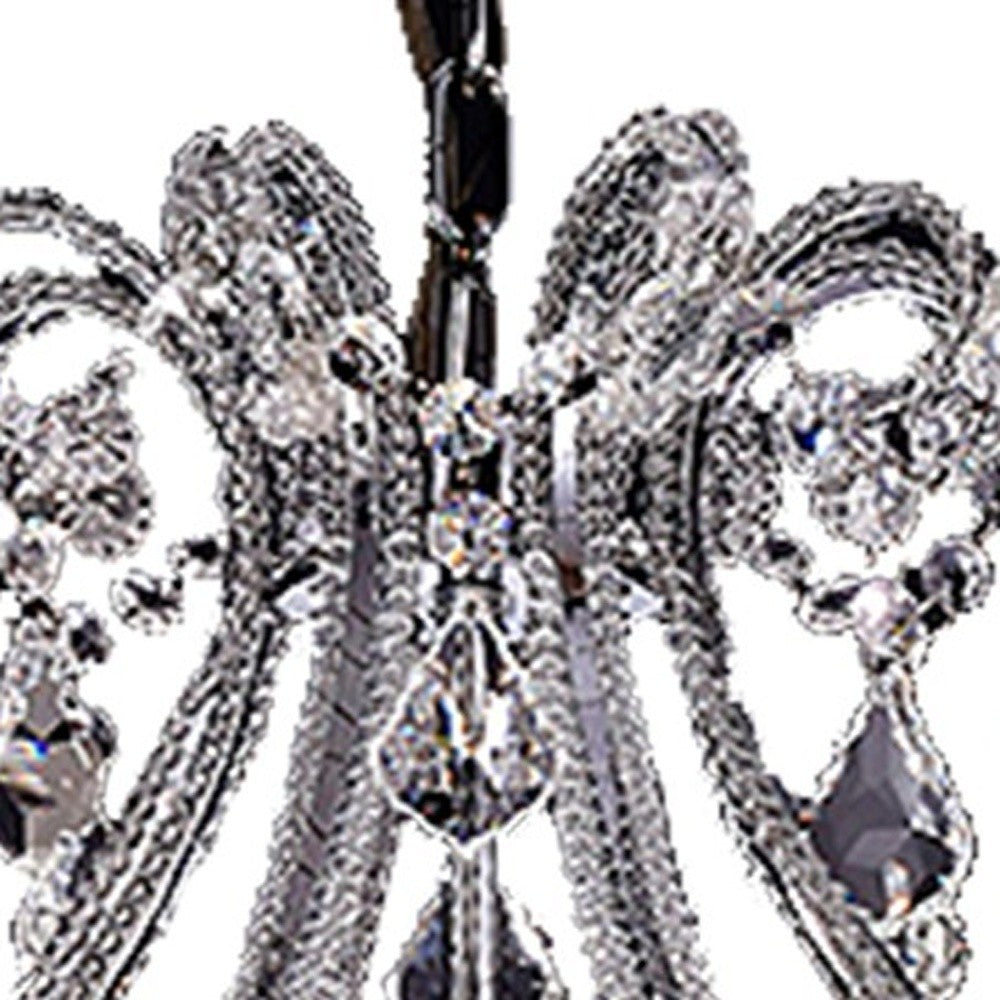 Candle Style Empire Eight Light Transparent Glass Led Ceiling Light-4