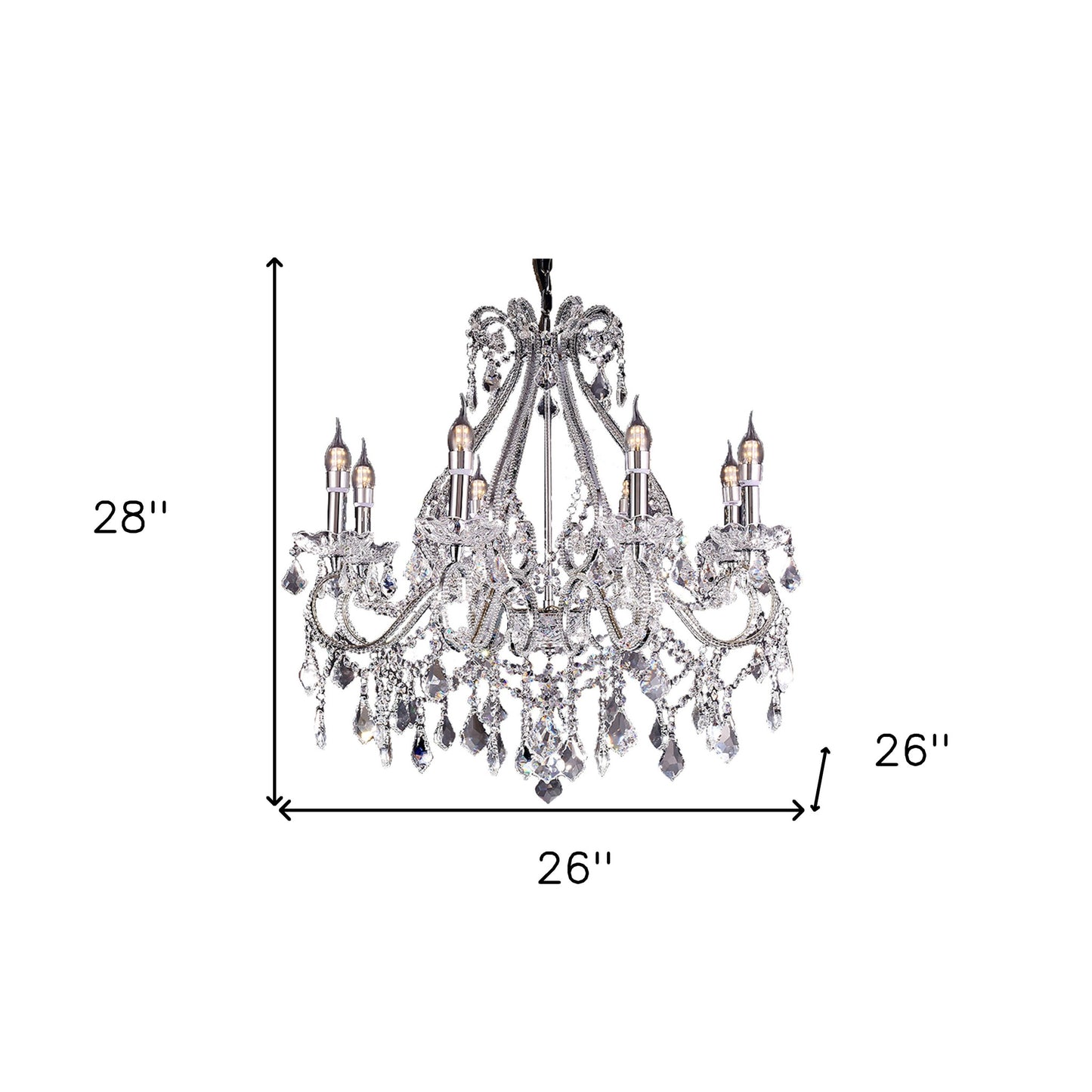 Candle Style Empire Eight Light Transparent Glass Led Ceiling Light-6