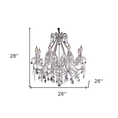 Candle Style Empire Eight Light Transparent Glass Led Ceiling Light-6