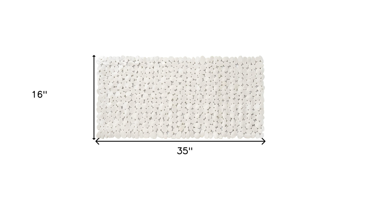 35" White Spa Pebbles Non Slip Bathtub Mat-3