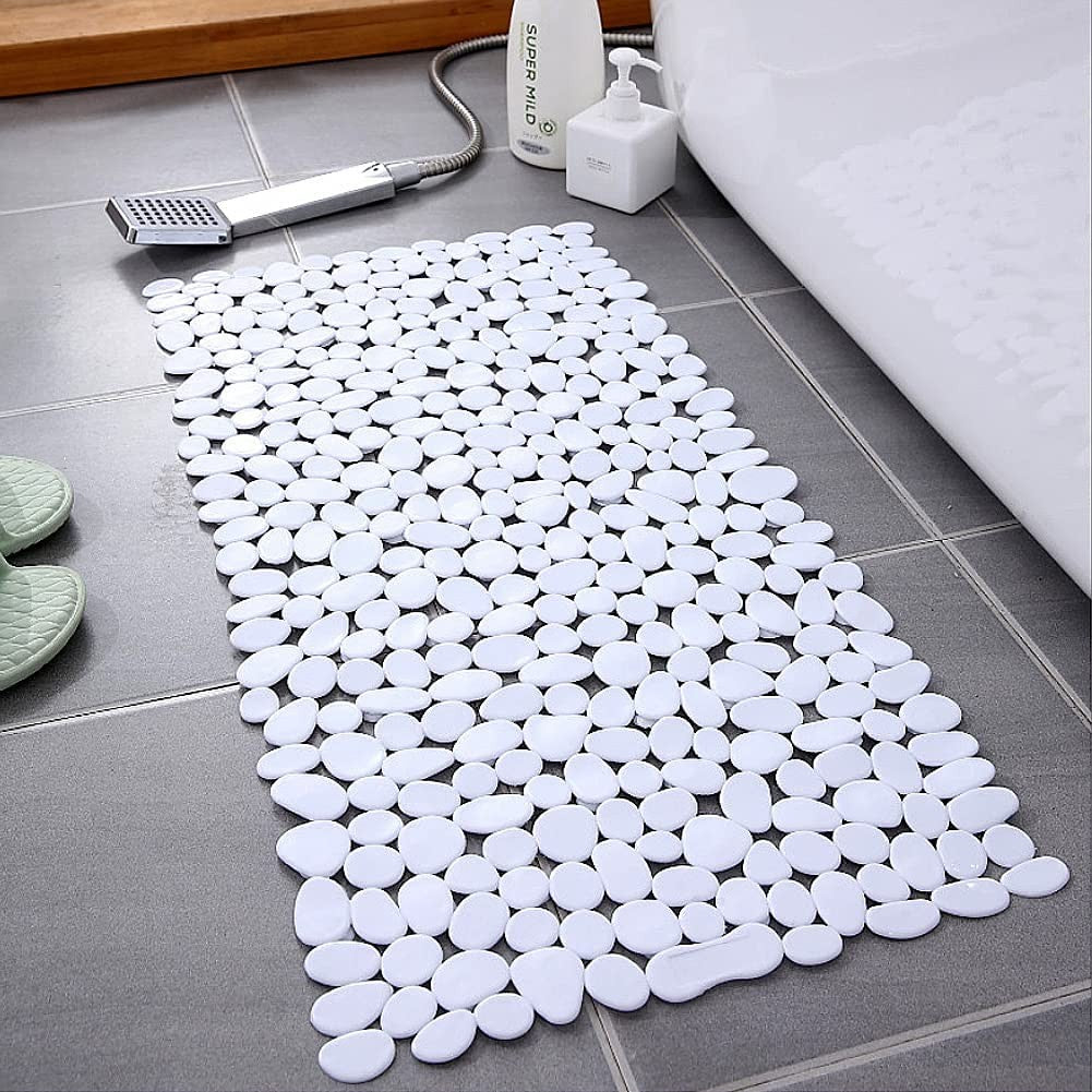 35" White Spa Pebbles Non Slip Bathtub Mat-4