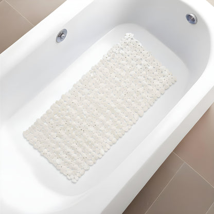 35" White Spa Pebbles Non Slip Bathtub Mat-1
