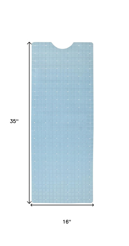 40" Light Blue Geometric Tiles Non Slip Bathtub Mat-5