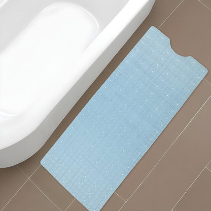40" Light Blue Geometric Tiles Non Slip Bathtub Mat-1