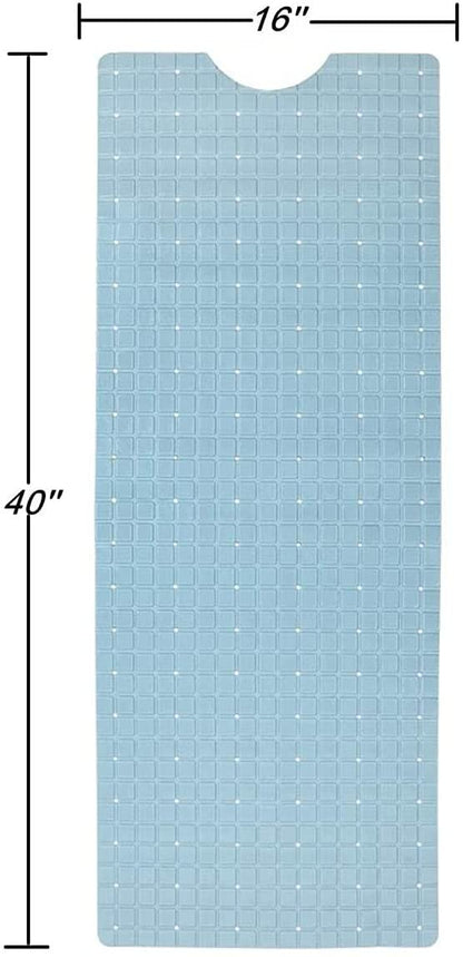 40" Light Blue Geometric Tiles Non Slip Bathtub Mat-6