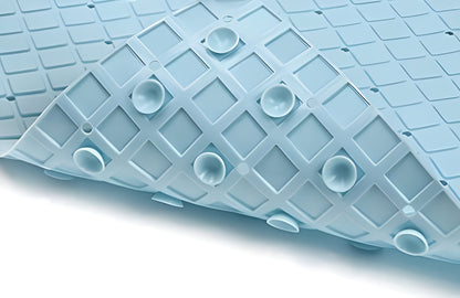 40" Light Blue Geometric Tiles Non Slip Bathtub Mat-3