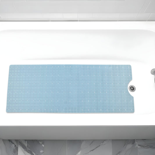 40" Light Blue Geometric Tiles Non Slip Bathtub Mat-0
