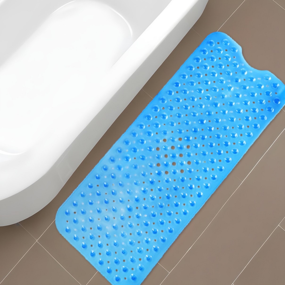 40" Translucent Blue Bubbles Non Slip Bathtub Mat-1