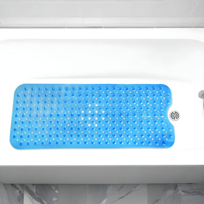 40" Translucent Blue Bubbles Non Slip Bathtub Mat-0