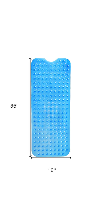 40" Translucent Blue Bubbles Non Slip Bathtub Mat-5