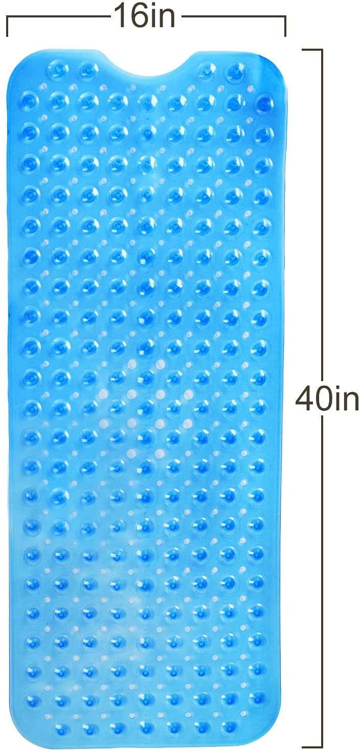 40" Translucent Blue Bubbles Non Slip Bathtub Mat-7