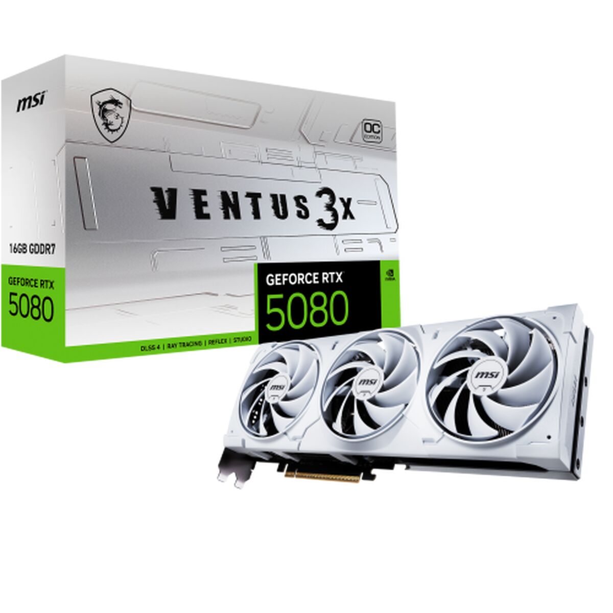 Graphics card MSI GEFORCE RTX 5080 16G VENTUS 3X OC WHITE GEFORCE RTX 5080 16 GB GDDR6X-0