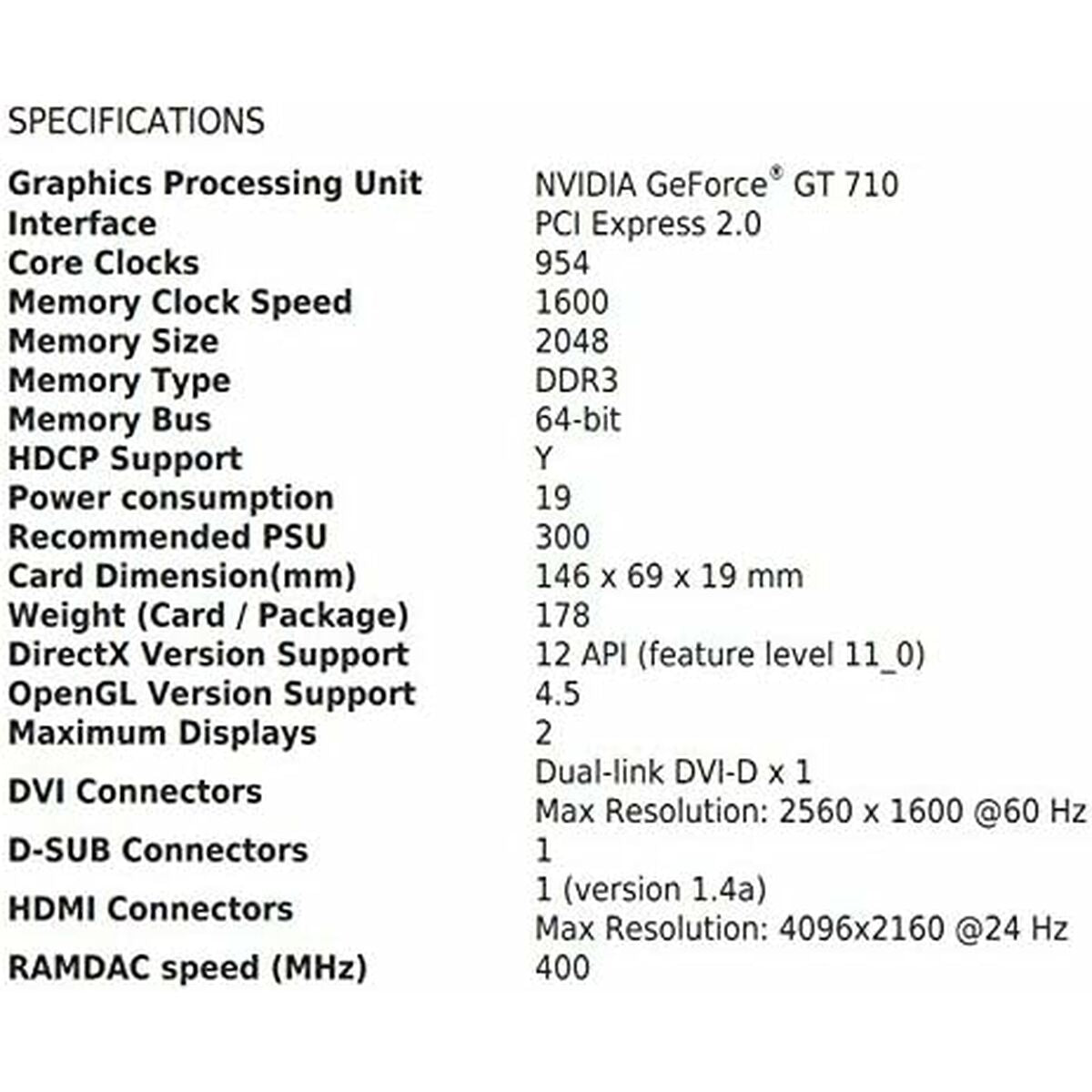 Graphics card MSI NVIDIA GeForce GT 710 GDDR3-23
