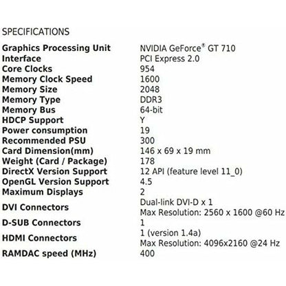 Graphics card MSI NVIDIA GeForce GT 710 GDDR3-23