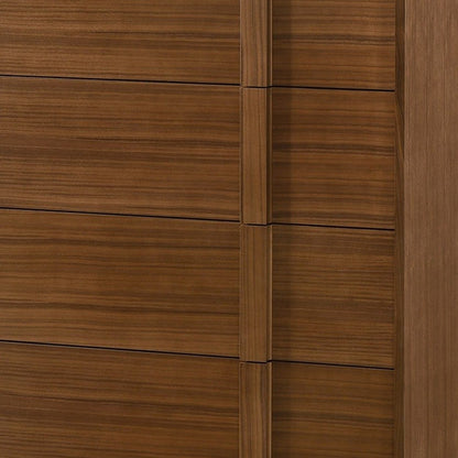 36" Walnut Brown Wood Contemporary Five Drawer Dresser-4
