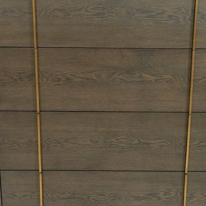 39" Dark Brown and gold Solid Wood Four Drawer Dresser-4