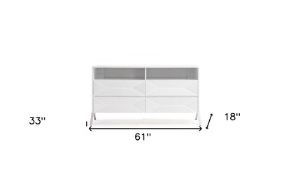 61" White Manufactured Wood Four Drawer Double Dresser-8