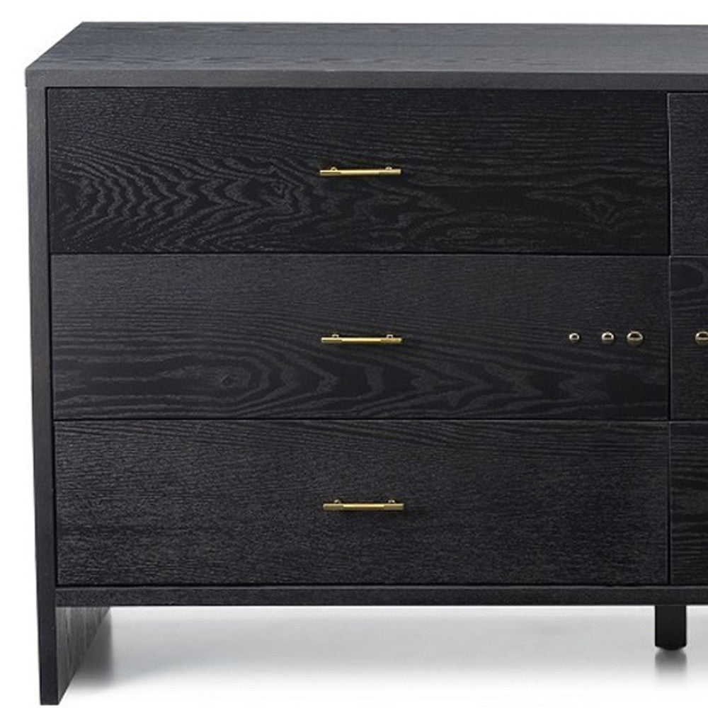 59" Grey Ash Manufactured Wood Six Drawer Double Dresser-2